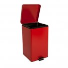 McKds McKesson Trash Can with Plastic Liner 32 Quart Square Red Steel Step On