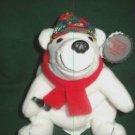 Coca-Cola Coke Beanie Bag Bear No. 0167 Checkered Cap and Scarf Coca-Cola Coke Beanie Bag Bear No. 0167 Checkered Cap and Scarf