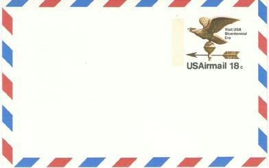 Usps 18 cent Airmail Prestamped Postcard ~ Unused and Clean