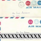 Usps Two 11 cent Airmail Pre~Stamped Envelopes Canceled and Not