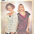 Coats Opera Crochet Lacy Open Weave Pullover Sweater Pattern Clean 1993