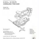 Craftsman Owners Manual for 5.5 18 V Cordless Trim Saw - As New - Clean