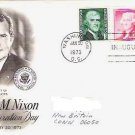 Richard Nixon Inauguration Day Jan 1973 fdc 1, 2, and 5 cent Stamps