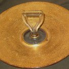 Gold Flower Pattern Sandwich Tid-Bit Platter w/Handle Vintage