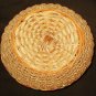 Small Round Wicker and Rope Sewing Basket Vintage