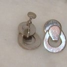 Silver Plated Screw Back Earrings Circles and Loops - 1970s era
