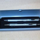Chrome Pen Set with Snap Shut Box Older Unused Modern Design