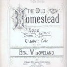 The Old Homestead Sheet Music E Cole and  B Loveland c1887
