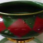 Decorative Holiday Planter Bowl in Green Red and Gold