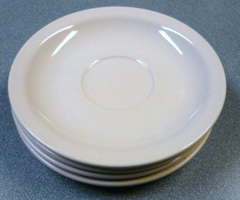 Lot of Four White Restaurant Ware Saucers