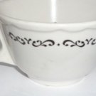 Buffalo China Restaurantware Cup White with Black Floral Pattern