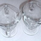 Pressed Glass Creamer Sugar Set Bubble Handle Swirl Rim Design Antique