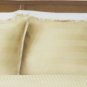 Pair Damask Stripe King Size Shams New Light Olive Green 300 tc