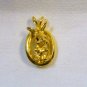 Bunny Rabbit Pendant with Darling Ruby Red Eyes Gold Tone