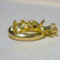 Bunny Rabbit Pendant with Darling Ruby Red Eyes Gold Tone