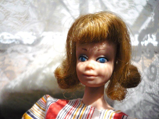 1962 Japan Midge Strawberry Blonde Flip Straight Leg Doll With Outfit