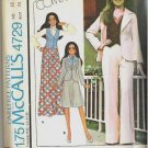 Uncut McCalls 1975 Sewing Pattern 4729 Size 12 Marlos Corner
