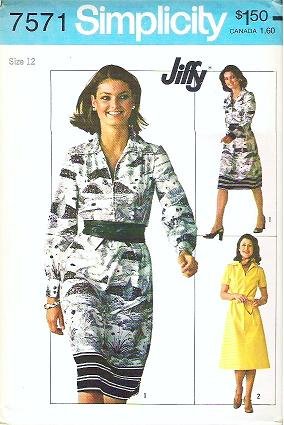 Simplicity Pattern Number 7571 Uncut Size 12 Dress 1976