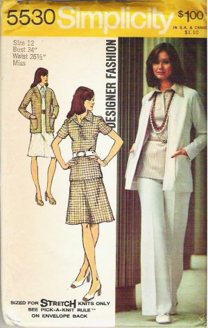 Simplicity Pattern 5530 Miss - Size 12 Skirt Pants Blouse Cardigan