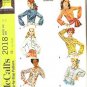 McCalls Pattern 2018 Size 12 Blouse Set Vintage 1969