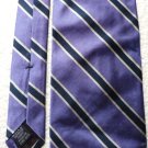 Roundtree and Yorke Silk Tie Navy / White on Purple Handmade in U S A