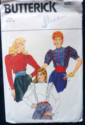 Butterick Sewing Pattern 4552 Blouse Misses Size 6-8-10