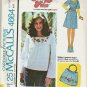 Mccalls Pattern 4664 Teens 7/8 Dress or Top with Iron On Transfer
