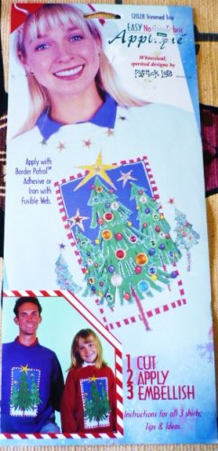 New: Easy No-Sew Fabric Applique Christmas Trimmed Tree Trio designed by Back Street
