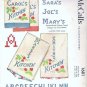 McCalls 1681 Personalized Tea Towel Transfers Vntg 1950s for Cross Stitching