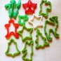 Eleven Vintage Plastic Holiday Cookie Cutters - Variety of Shapes and Colors