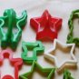 Eleven Vintage Plastic Holiday Cookie Cutters - Variety of Shapes and Colors