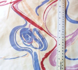 4 Abstract Pattern Fabric - Multi Color Mauve Tan  - Furniture Curtains 21 x 23 In