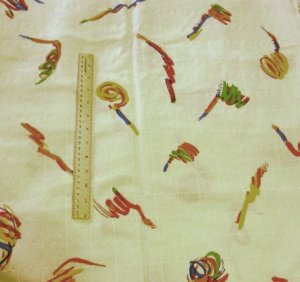 6 Palais Bill Board Squiggle Pattern Fabric - Furniture Curtains 26 x 24 In