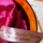 Leather Clutch Evening Bag by Budd - Vintage w Lucite Handle Closure