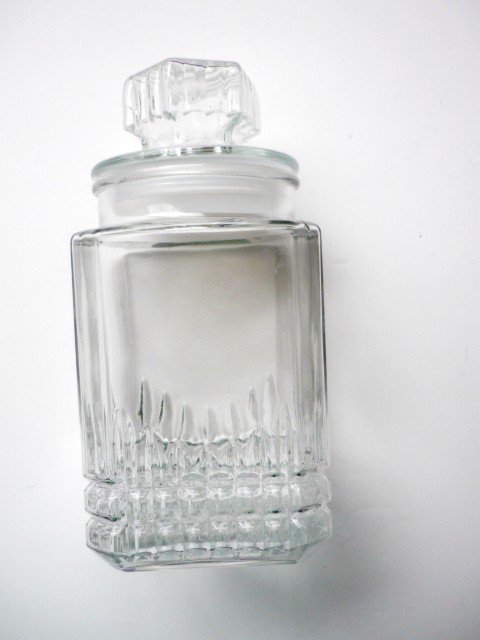 Large Square Canister Apothecary Jar Candy Cookies Starburst Lid