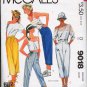 McCalls Pattern 9018 Misses Sz 6 Cropped Leg Pants