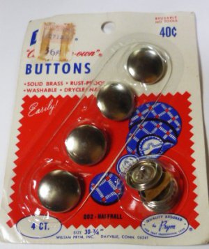 Prims 4 Count Cover Your Own Buttons Brass NIP Vintage