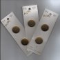 5 Le Chic Buttons on Card 7/8 Inch Gold Tone 310