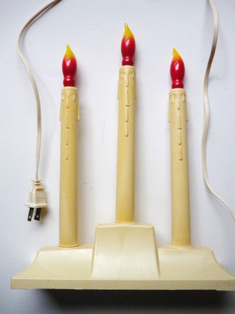 Three Light Electric Candolier by Gem Plastic Candle - Vintage - Bulbs ...