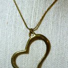 Abstract Gold Tone Heart on 18 Inch Neckchain