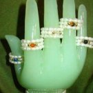 New: Pearls and Your Choice Gem ~ Ring / Bracelet with Gold Beads