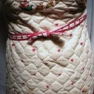 Holiday Santa and Village Print Quilted Bib Apron Fits Sz Small - XLarge As New Holiday Santa and Village Print Quilted Bib Apron Fits Sz Small - XLarge As New