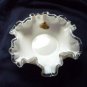 Fenton Silvercrest Ruffled Edge Glass Candy Dish - Label Attached