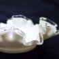 Fenton Silvercrest Ruffled Edge Glass Candy Dish - Label Attached