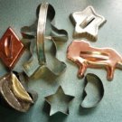 Lot of 7 Vintage Metal Holiday Cookie Cutters Incl Copper and Handmade Lot of 7 Vintage Metal Holiday Cookie Cutters Incl Copper and Handmade