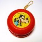 Vintage Walt Disney Productions Goofy Red Wood Wooden Yo-Yo Toy
