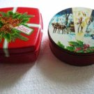 2 Holiday Cookie Containers Tin and Plastic - Holds Anything Holiday