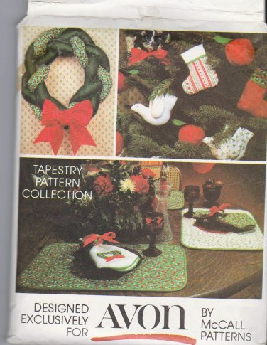Uncut Christmas Tapestry Pattern Collection Sewing McCalls 5380 for Avon