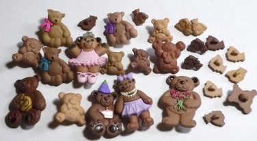 27 Bear Buttons - Some Decorated Ballet Birthday