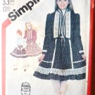 Simplicity UNCUT Pattern 5625 Ruffled Skirt Blouse Quilted Jacket - 1982 Girls Size 8